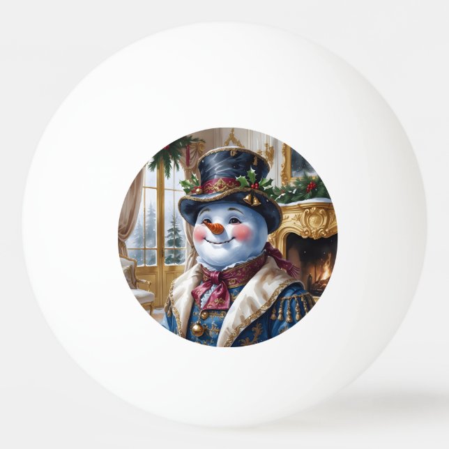 Viktoriansk juldesign i Snögubbe Pingisboll (Baksidan)