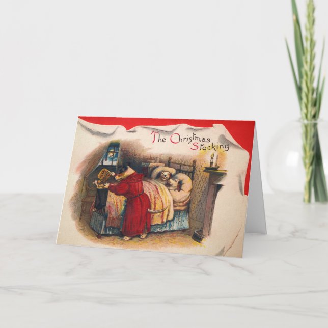 Viktoriansk julklapp för Hundar Helgdag Helgkort (Framsida)