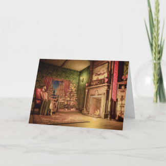 Viktoriansk julkort i gammaldags stil helgkort