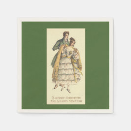 Viktoriansk julpar Vintage Helgdag Napkins Pappersservett
