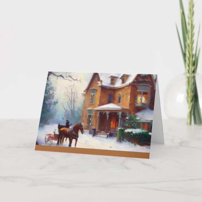 Viktoriansk julscen-Helgdag Inbjudan (Framsida)