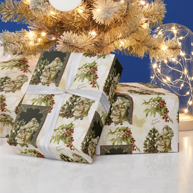 Viktoriansk jultrio Wrapping Papper Presentpapper (Helgdagar)