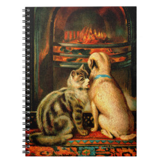 Viktoriansk katt och Hund av brandboken Spiral Anteckningsbok
