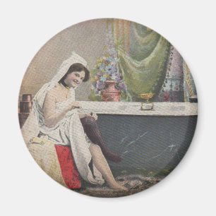 Viktoriansk kvinna badbad magnet