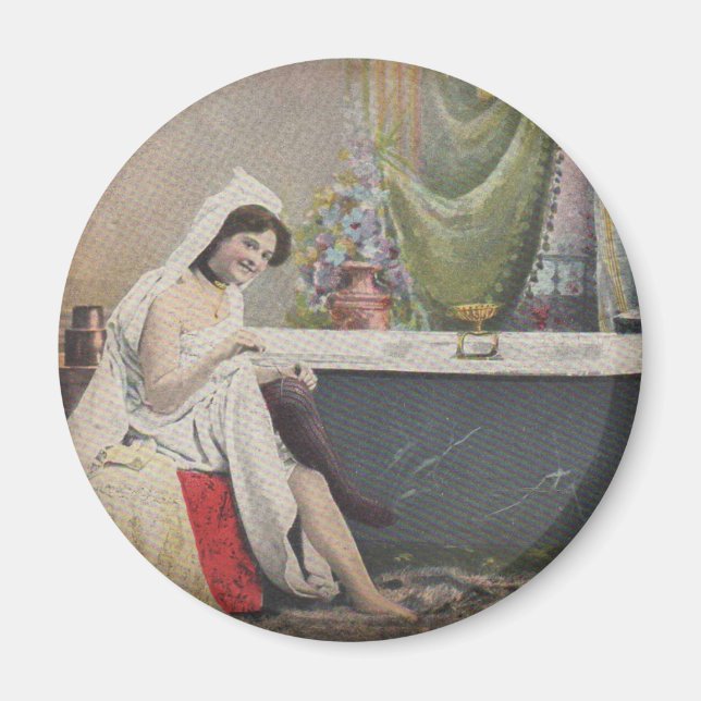 Viktoriansk kvinna badbad magnet (Framsidan)
