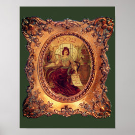 Viktoriansk kvinna i elegant Victorian ram Poster