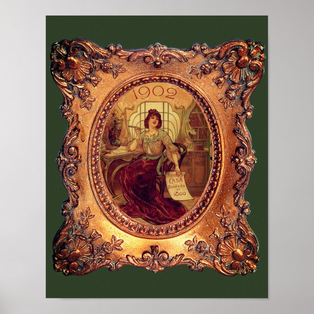 Viktoriansk kvinna i elegant Victorian ram Poster (Framsidan)