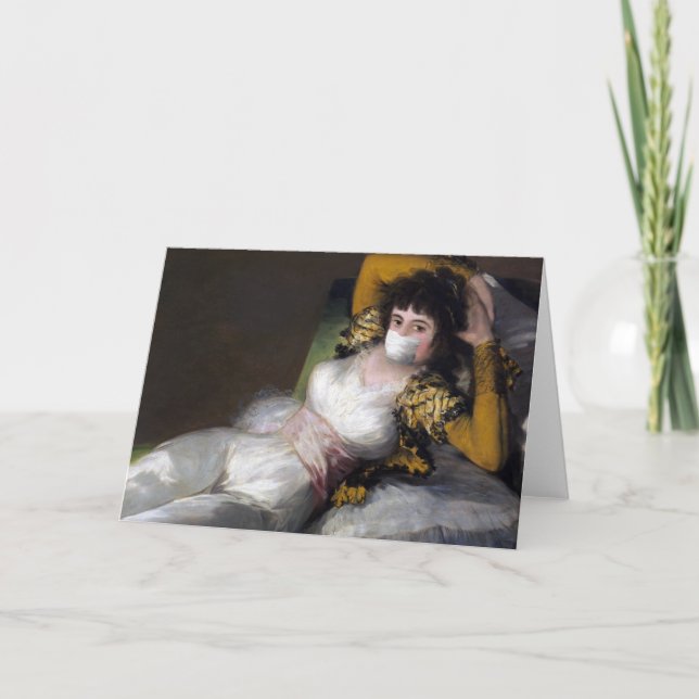 Viktoriansk kvinna i renaissance av virusmask kort (Framsida)