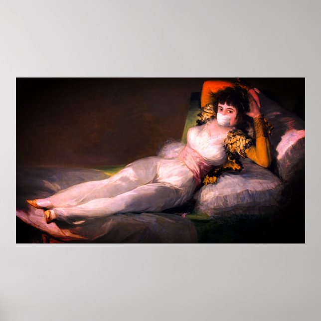 Viktoriansk kvinna i renaissance av virusmask poster (Framsidan)