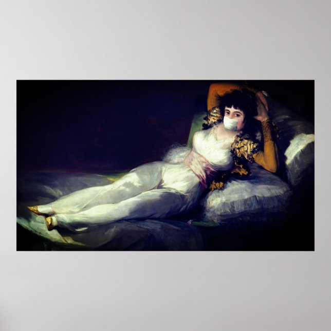 Viktoriansk kvinna i renaissance av virusmask poster (Framsidan)