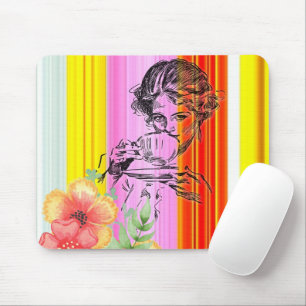 Viktoriansk kvinnlig Rand Mouse Pad! Muspets Musmatta