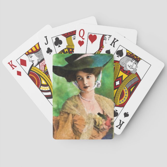 Viktoriansk kvinnlig söt spelar kort casinokort (Baksidan)