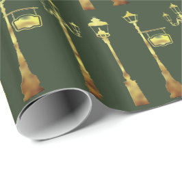 Viktoriansk lampa efter grönt presentpapper