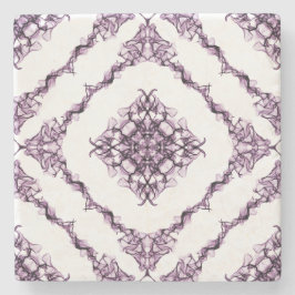 Viktoriansk Lila Fractal Diamond Design Stenunderlägg