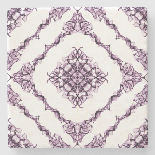 Viktoriansk Lila Fractal Diamond Design Stenunderlägg (Framsidan)
