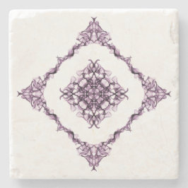 Viktoriansk Lila Fractal Diamond Design Underlägg Sten