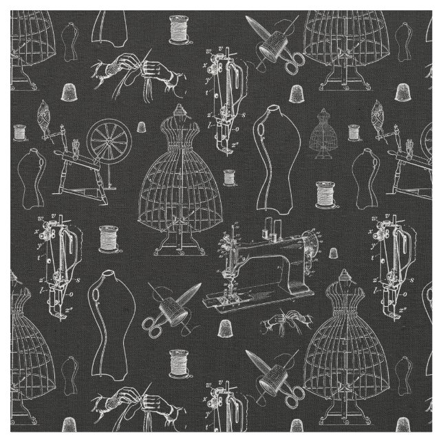 Viktoriansk mannequin-antik sydd maskin svart tyg (Närbild)