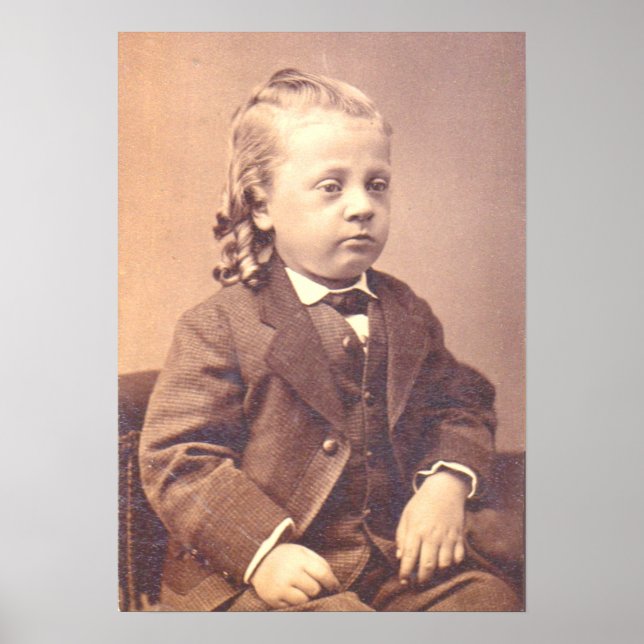 Viktoriansk pojke med olyckligt hår stil poster (Framsidan)