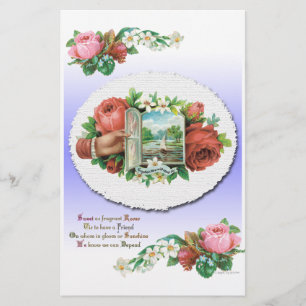 Viktoriansk Ro Blommigt Scrapbook Papper