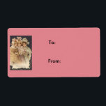 Viktoriansk Rosa Dam Vintage jul Gift-Märkre Fraktsedel<br><div class="desc">Den här designen skapades med en vintage vykortsbild. Stil liknar Victorian Era. Prince Albert,  make av drottning Victoria förde Julgran till England. Hennes helgdag var finare klänning och opulens. Kvinnorna i den tiden följde efter kostym.</div>