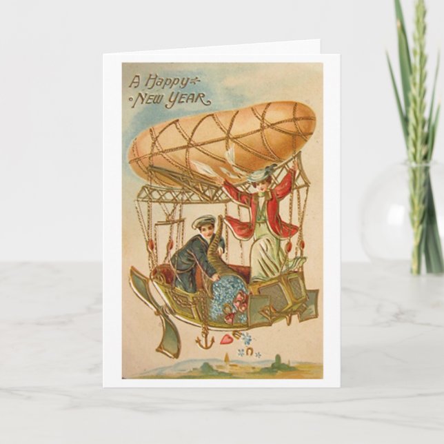 Viktoriansk Shower of New Year Lycka till Önskemål Helgkort (Framsida)