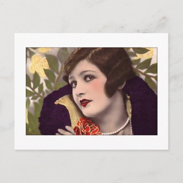 Viktoriansk skönhet i lila jackar vykort (Framsida)