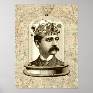 Viktoriansk steampunk, mekanisk karosseri poster