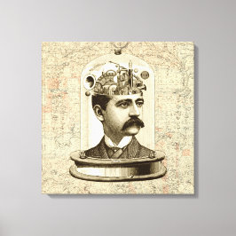 Viktoriansk steampunk, mekanisk konst i hjärnan canvastryck