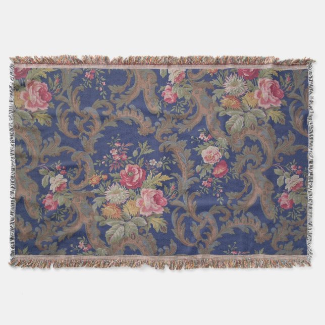 Viktoriansk stil-blommigt chintz med vintage filt (Framsidan)