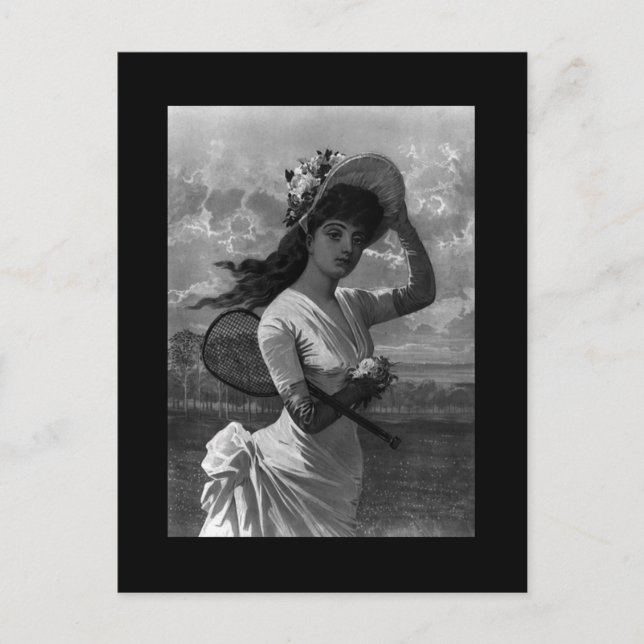 Viktoriansk tenniskvinna vykort (Framsida)