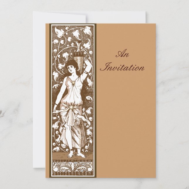 Viktoriansk tidsålder gammaldags dekorativ panel inbjudningar (Framsida)