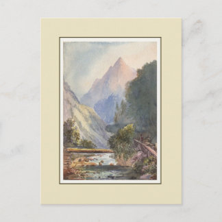 Viktoriansk vattenfärg vykort