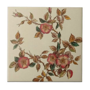 Viktoriansk Vild Ro Transferware Repro Art Kakelplatta