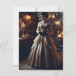 Viktoriansk Vintage Mysterious Elegant Woman Vykort