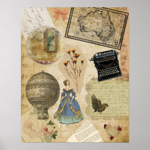 Viktoriansk vintage romantisk design poster