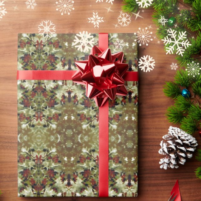 Viktoriansk vinterkullbär grenar snö mönster presentpapper (Skapare uppladdad)