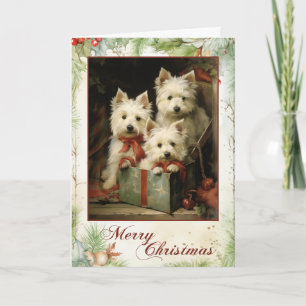 Viktoriansk West Highland White Terrier Jul Helgkort