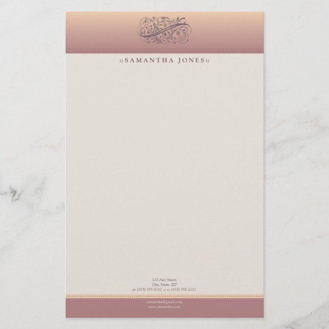 Viktorianska  anpassade mallar brevpapper (Framsida)