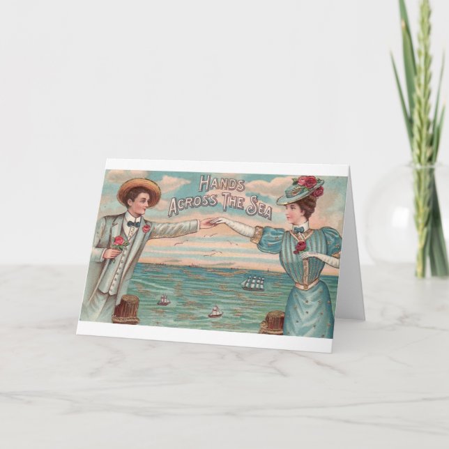 Viktorianska Avstånd Romantik Alla hjärtans dagsko Helgkort (Framsida)