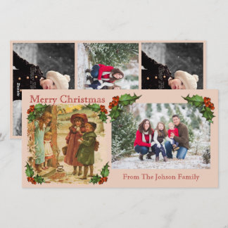 Viktorianska barn - julfotoport julkort