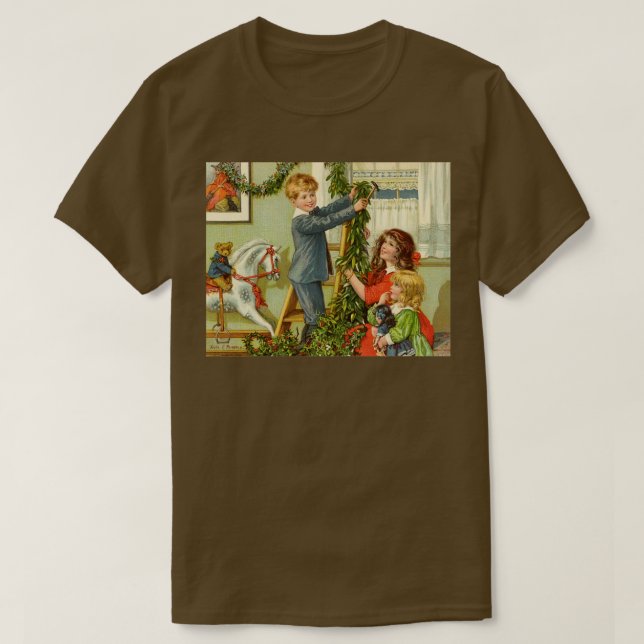 Viktorianska barn Viktorianska barn Dekorerar T Shirt (Design framsida)