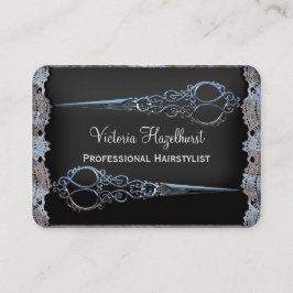Viktorianska Bleu Dubbla Scissors Metallic Avsluta Visitkort