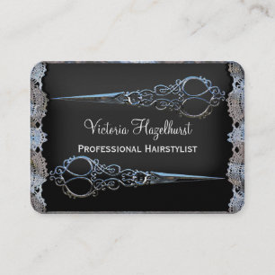 Viktorianska Bleu Dubbla Scissors Metallic Avsluta Visitkort
