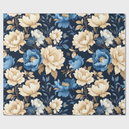 Viktorianska blommor blå presentpåse presentpapper