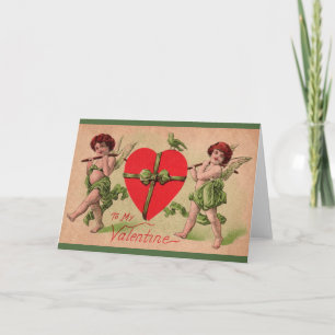 Viktorianska cupider/Cherubs Valentindagskort Helgkort