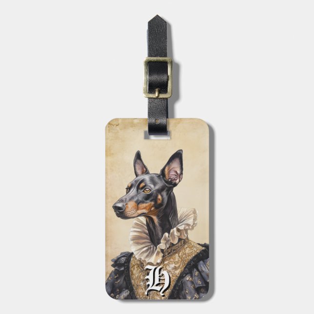 Viktorianska Dobermann Hund Bagagebrickor (Vertikal Framsida)