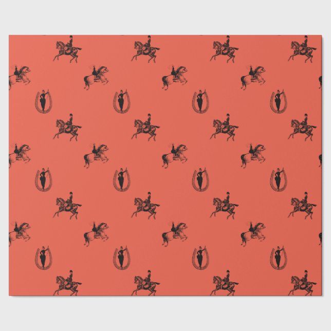 Viktorianska Equestrian Dam Wrapping Papprare Presentpapper (Seam)