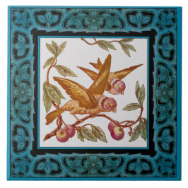 Viktorianska Färgaden Transferware Repro Kakelplatta