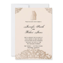 Viktorianska Guld Filigree Wedding bjudande