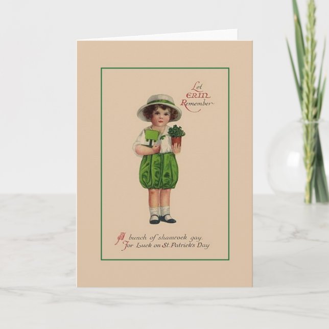 Viktorianska hälsningskort Saint patrick's day Tur Kort (Framsida)